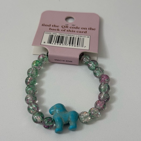 Simply Southern Pink and Green Beads with Blue Lion Tracker Bracelet - Picture 2 of 2